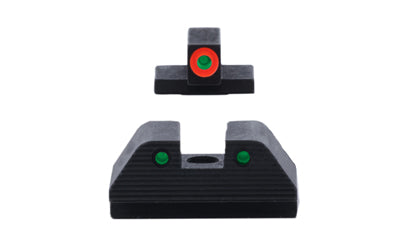 AmeriGlo Trooper SW-817 Night Sight, Fits S&W M&P M2.0, ProGlo Green/Orange Front, Serrated Square Notch Green Rear