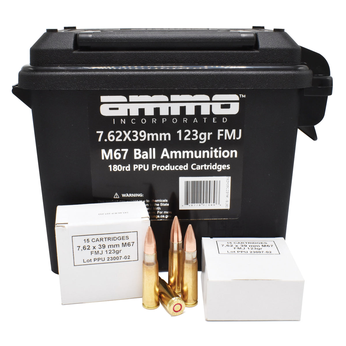 Ammo Inc M67 Ball Ammunition Full Metal Jacket 123 Grain 7.62x39mm  818778024896