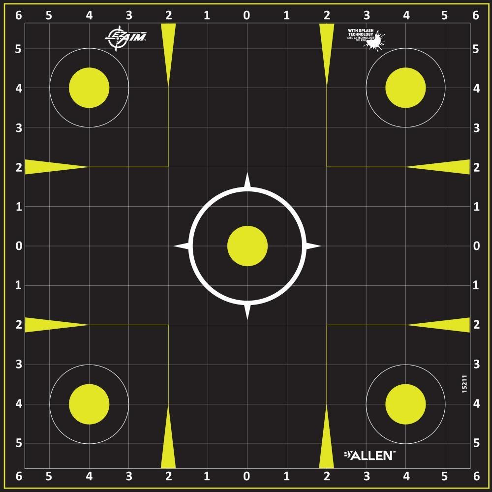 Allen EZ Aim 12.5" Non-Adhesive Splash Paper Targets Black and Yellow 30-Pack