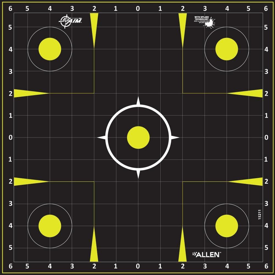Allen EZ Aim 12.5" Non-Adhesive Splash Paper Targets Black and Yellow 30-Pack