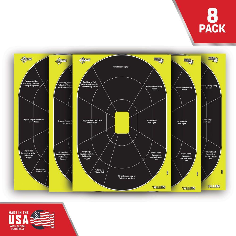 Allen EZ Aim Splash Reactive Target Handgun Trainer 12.5"x18.25" 30/Pad