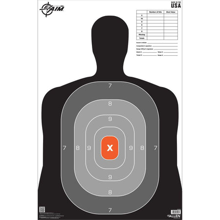 Allen EZ Aim B27 Pro Paper Silhouette Target 23 x 35 Inch 50/ct