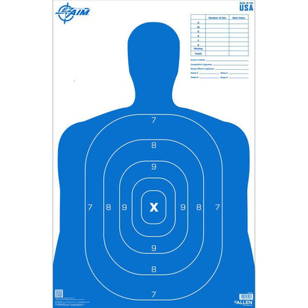 Allen EZ Aim B27 Pro Paper Silhouette Target Blue 23x35 Inch 50ct