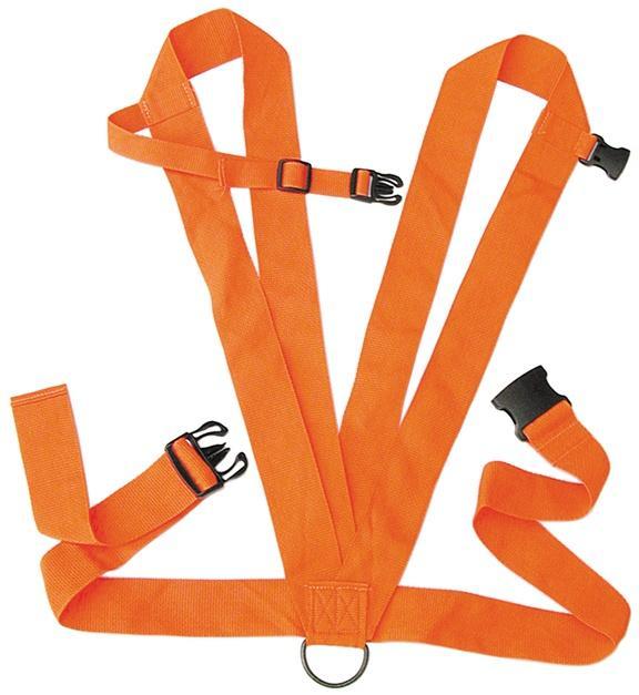 Allen Deer Drag Harness System - Dual Strap, Orange, with Tow Rope Included