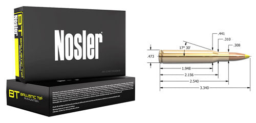Nosler Ballistic Tip Hunting  Spitzer Ballistic Tip 140 Grain .270 Winchester 2900 fps 054041400558