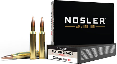 Nosler Match Grade Custom Competition Hollow Point Boat Tail 300 Grain .338 Lapua Magnum 2650 fps 054041431361