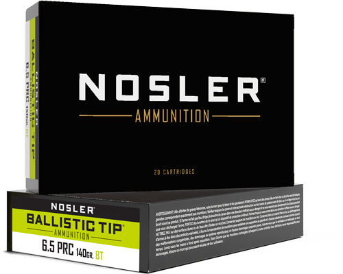 Nosler Ballistic Tip Spitzer Boat Tail 140 Grain 6.5 PRC 2900 fps 054041434577