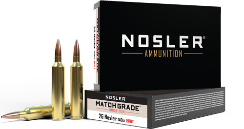 Nosler Match Grade Custom Competition Hollow Point Boat Tail 140 Grain .26 Nosler 3200 fps 054041512886