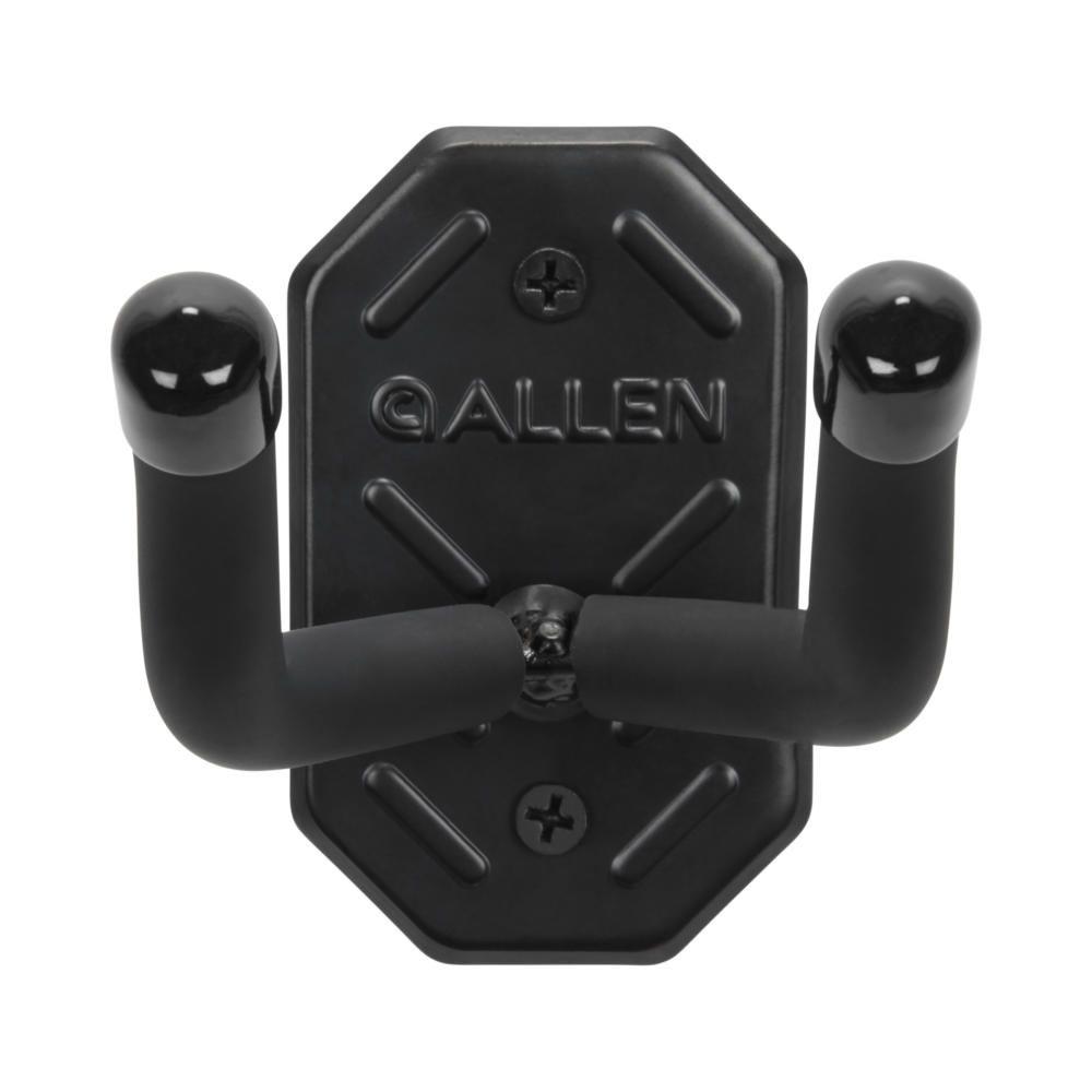 Allen Defender 2-Prong Polymer-Coated Wall Hook with Steel Mounting Plate Black