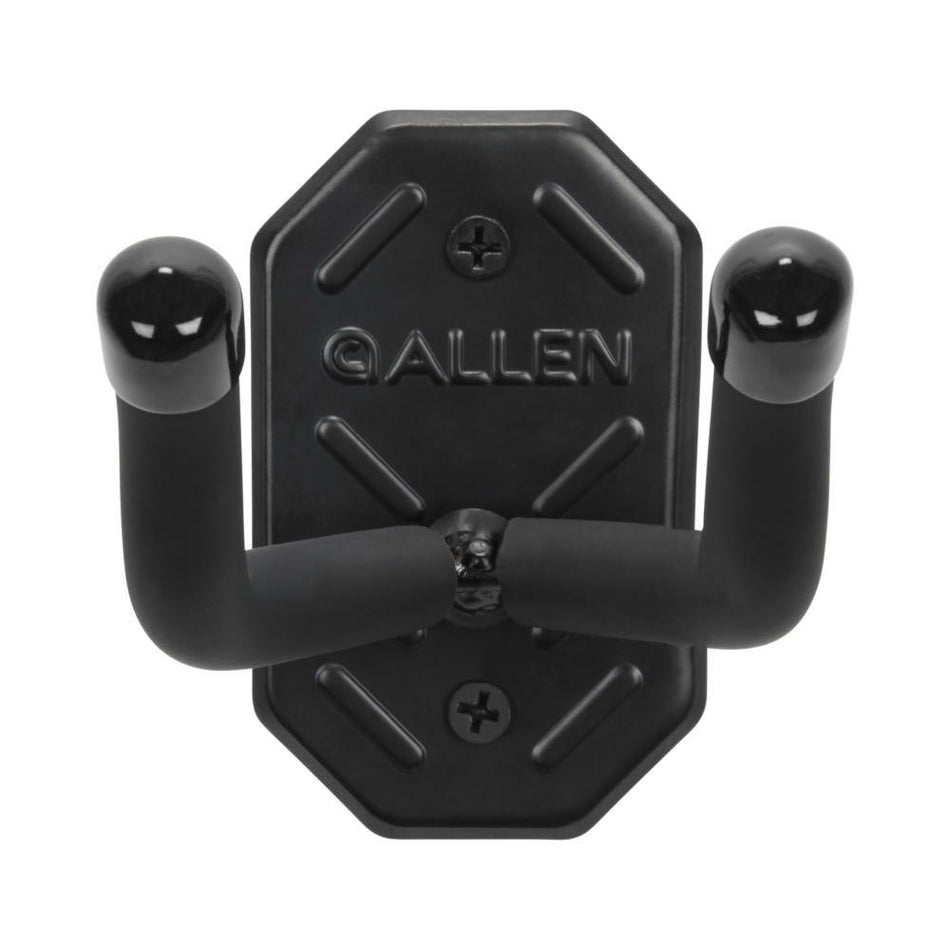 Allen Defender 2-Prong Polymer-Coated Wall Hook with Steel Mounting Plate Black