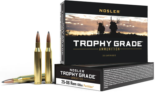 Nosler Trophy Grade Nosler Spitzer Partition 100 Grain .25-06 Remington 3300 fps 054041600057