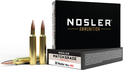 Nosler Match Grade Custom Competition Hollow Point Boat Tail 190 Grain .30 Nosler 3050 fps 054041600293