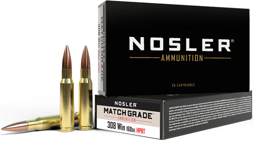 Nosler Match Custom Competition Jacketed Hollow Point 168 Grain .308 Win / 7.62x51mm  054041600545
