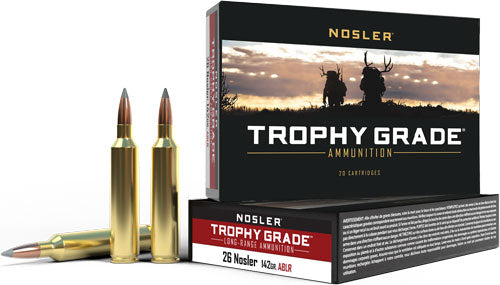 Nosler Trophy Grade Nosler Spitzer AccuBond Long Range 142 Grain .26 Nosler 3300 fps 054041601221