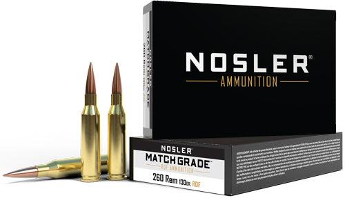 Nosler Match Grade RDF Hollow Point Boat Tail 130 Grain .260 Remington 2900 fps 054041601382