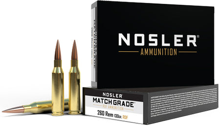 Nosler Match Grade RDF Hollow Point Boat Tail 130 Grain .260 Remington 2900 fps 054041601382