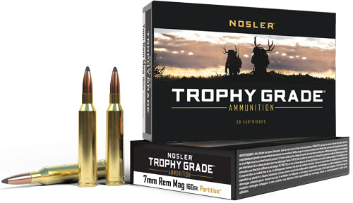 Nosler 7mm Remington Mag Trophy Grade 160 grain Partition Polymer Tip ammunition