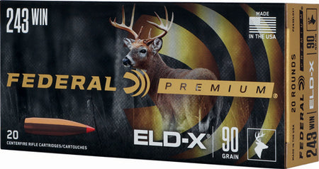 Federal Premium ELD-X Extremely Low Drag-eXpanding 90 Grain .243 Winchester 3150 fps 604544689808