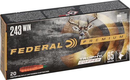 Federal Premium Copper Trophy Copper 85 Grain .243 Winchester 3200 fps 029465063399