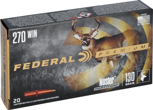Federal Premium Nosler Partition 130 Grain .270 Winchester 3060 fps 029465097738