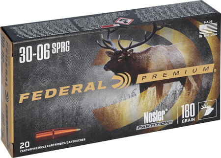 Federal .30-06 Springfield Premium 180 grain Nosler Partition ammunition