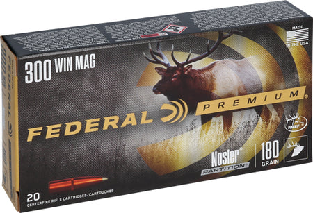 Federal Premium Nosler Partition 180 Grain .300 Winchester Mag 2960 fps 029465084615