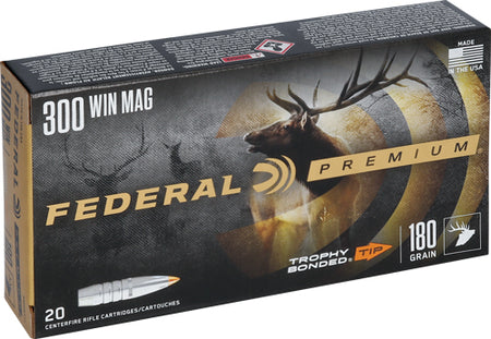 Federal Premium Bonded Hollow Point Trophy Bonded Tip 180 Grain .300 Winchester Mag 2960 fps 029465099473