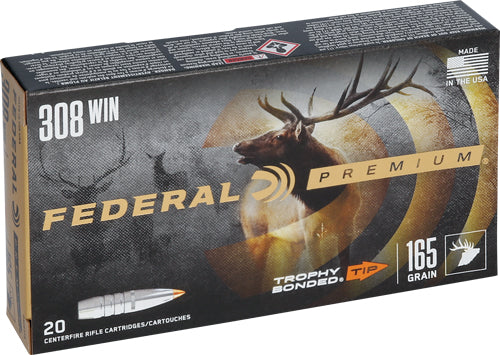 Federal Premium Trophy Bonded Tip 165 Grain .308 Win / 7.62x51mm 2700 fps 029465099572