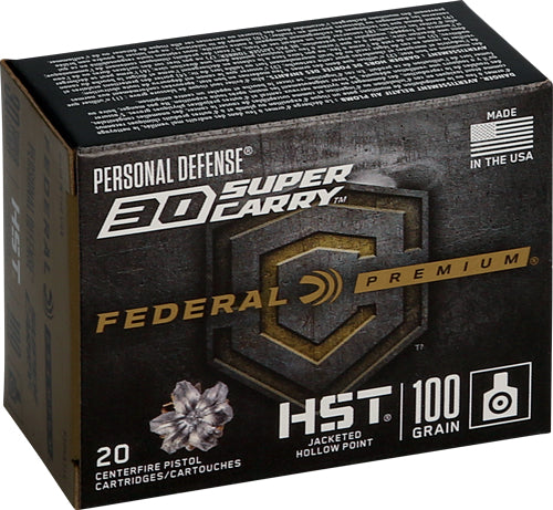 Federal Premium Personal Defense Handgun Ammo 30 Super Carry 100 gr. HST JHP 20 rd.
