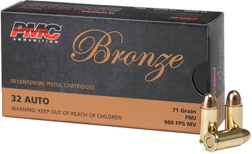 PMC Bronze .32 ACP 71gr FMJ, 50 Rounds