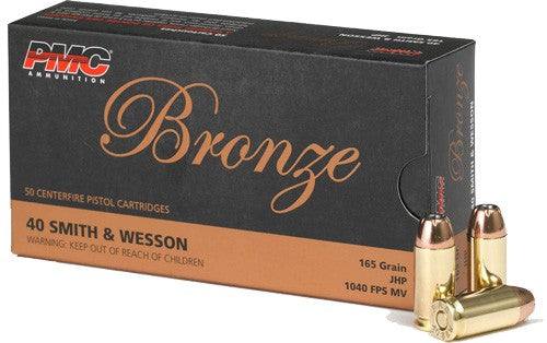 PMC Bronze Jacketed Hollow Point 165 Grain .40 S&W 1040 fps 741569050463