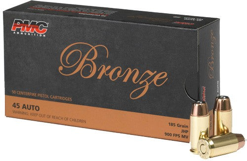 PMC Bronze Pistol Ammo 45 ACP JHP 185 gr. 50 rd.