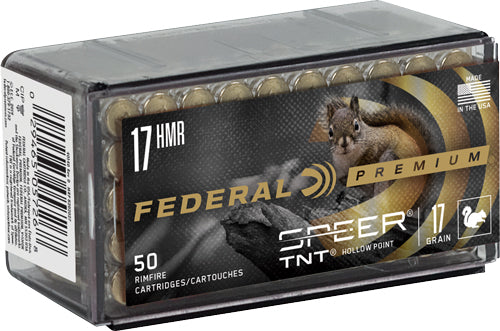 Federal Premium V-Shok Speer TNT Jacketed Hollow Point 17 Grain .17 HMR 2530 fps 029465057268