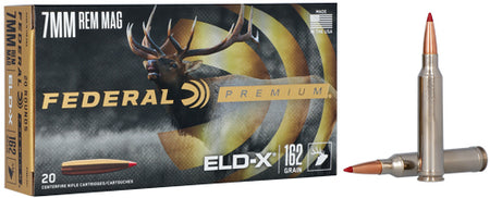 Federal 7mm Remington Mag Premium ELD-X 162 grain Extremely Low Drag-eXpanding ammunition