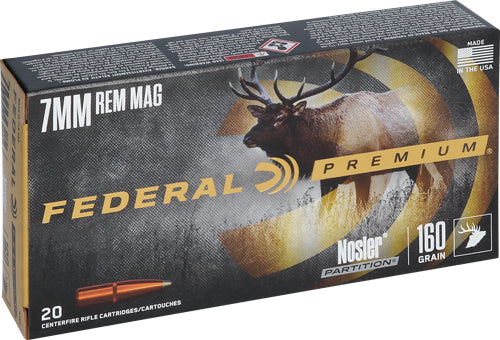 Federal Premium Nosler Partition 160 Grain 7mm Remington Mag 2950 fps 029465084516