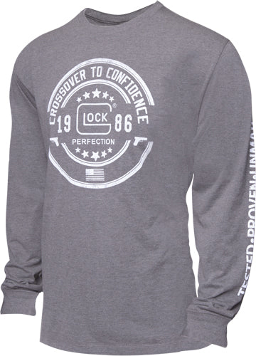 Glock Branded Crossover Long Sleeve T-Shirt Grey Small
