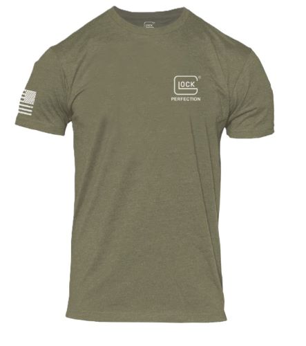 GLOCK PERFECTION FLAG TEE SHORT SLEEVE T SHIRT LG GREEN