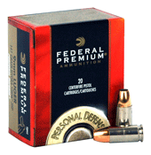 Federal Premium Personal Defense Hydra-Shok Jacketed Hollow Point 124 Grain 9mm Luger/Parabellum 1120 fps 029465088330