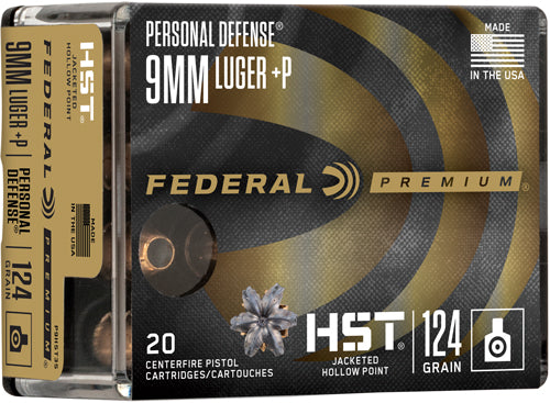 Federal Premium Personal Defense HST Jacketed Hollow Point 124 Grain 9mm Luger/Parabellum 1200 fps 604544657456