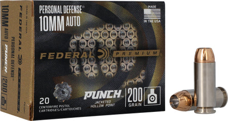 Federal Premium Personal Defense Punch Jacketed Hollow Point 200 Grain 10mm Auto 1100 fps 604544672596