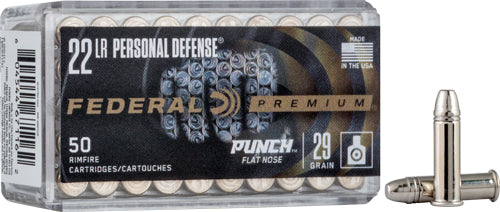 Federal .22 Long Rifle Premium Personal Defense Punch 29 grain Flat Nose ammunition