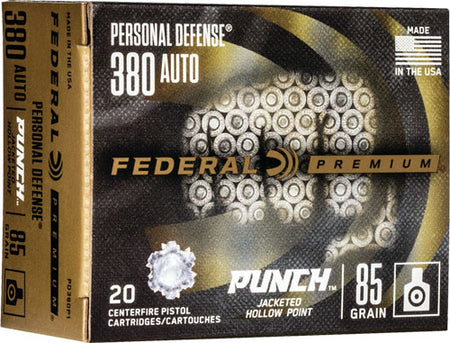 Federal Premium Personal Defense Punch Jacketed Hollow Point 85 Grain .380 ACP/Auto 1000 fps 604544659009