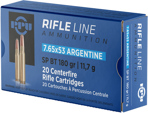 Prvi Partizan  Soft Point Boat Tail 180 Grain 7.65x53mm Argentine 2545 fps 8605003812876