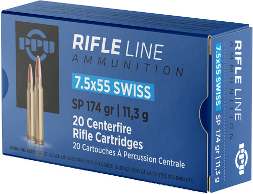 Prvi Partizan 7.5x55mm Swiss Metric Rifle 174 grain Soft Point ammunition