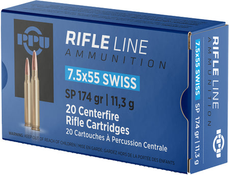 Prvi Partizan 7.5x55mm Swiss Metric Rifle 174 grain Soft Point ammunition