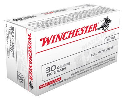 Winchester .30 Carbine USA 110 grain Full Metal Jacket ammunition