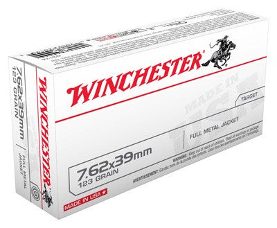 Winchester USA Full Metal Jacket 123 Grain 7.62x39mm 2355 fps 020892201903