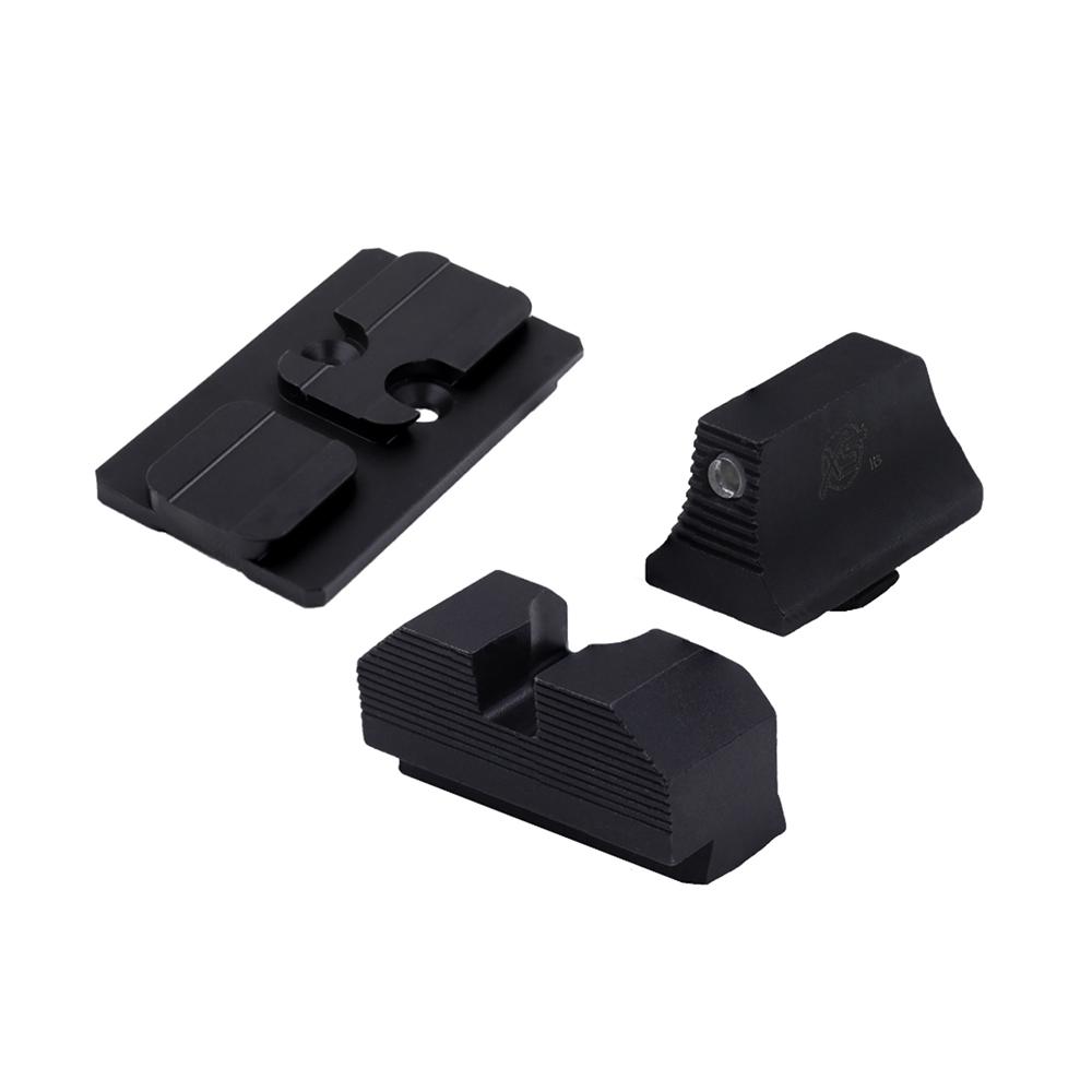 XS Glock MOS ACRO Footprint Optic Mount Plate & Tritium Sight Combo Black
