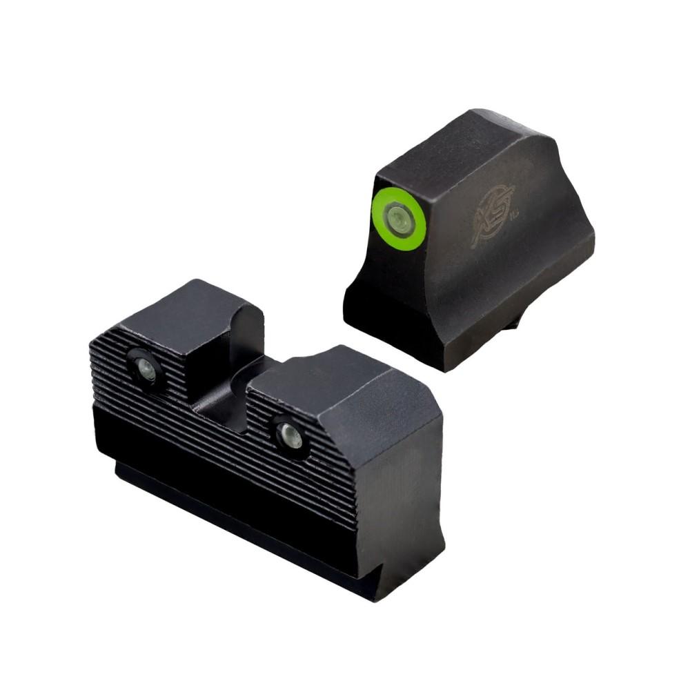 XS Sight R3D 2.0 Night Sights Suppressor Height - Glock 20 21 29 30 37 41 Green Front