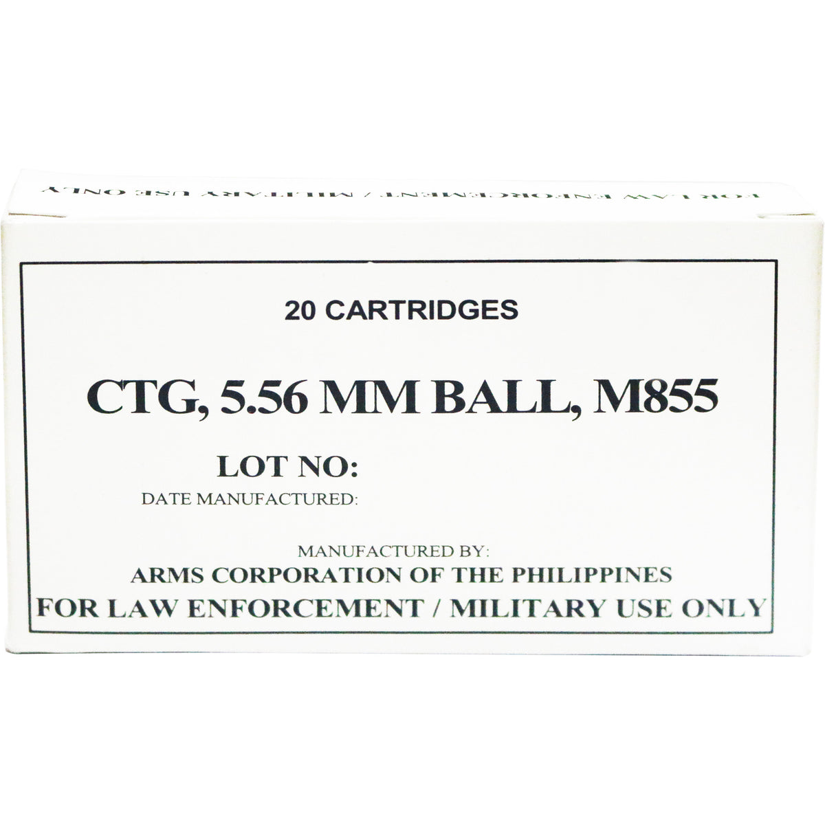 Armscor 5.56x45mm NATO M855 62 grain Full Metal Jacket ammunition